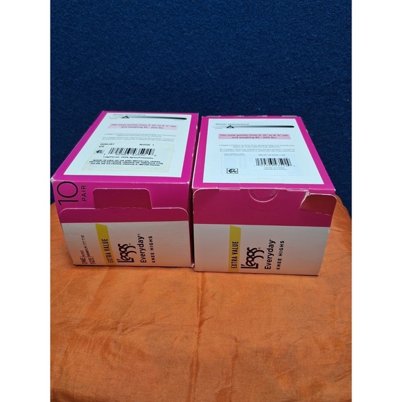 Leggs Everyday Knee Highs 20 PAIRS  Nude Reinforced Toe Sheer lot of 2 boxes NEW - Picture 3 of 4